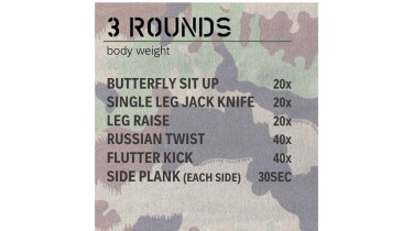 Training Rumpfmuskulatur: 3 rounds - body weight