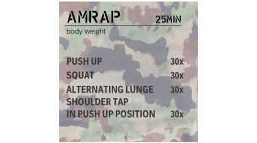 Full body workout: AMRAP 25min - body weight