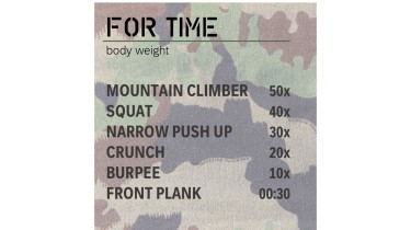 Full body workout: 3 rounds - body weight