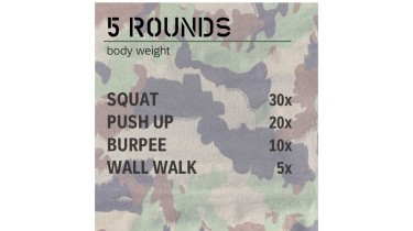 Training Ganzkörper: 5 rounds - body weight